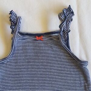 carter's navy striped flutter sleeve bodysuit diaper shirt 18 months baby girl